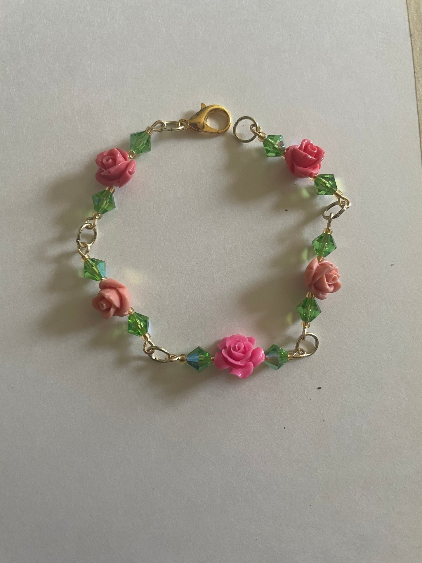 Pink Rose Bracelet
