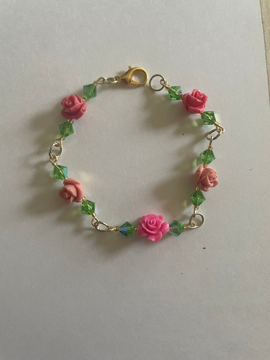 Pink Rose Bracelet